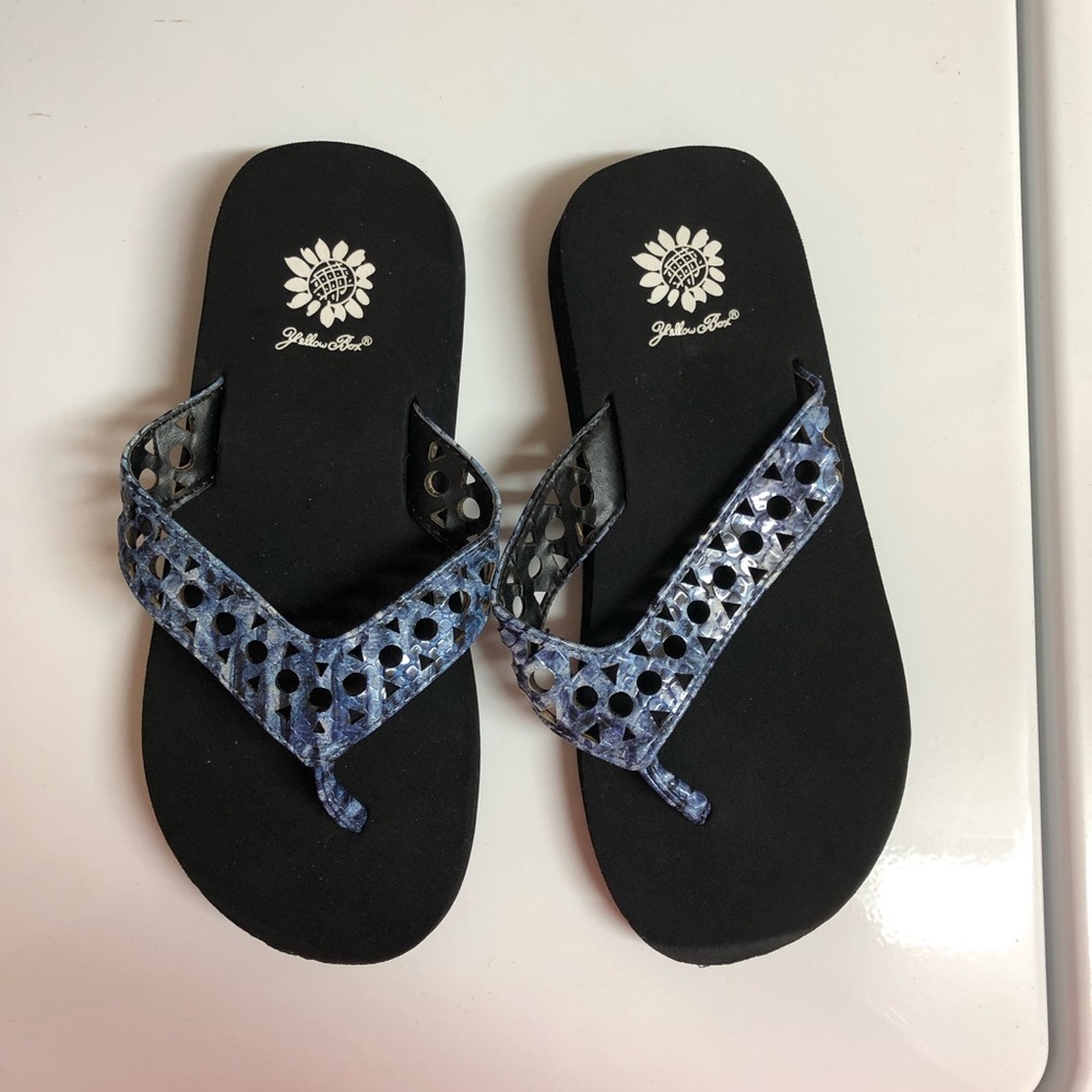 New Yellow Box flip flops
